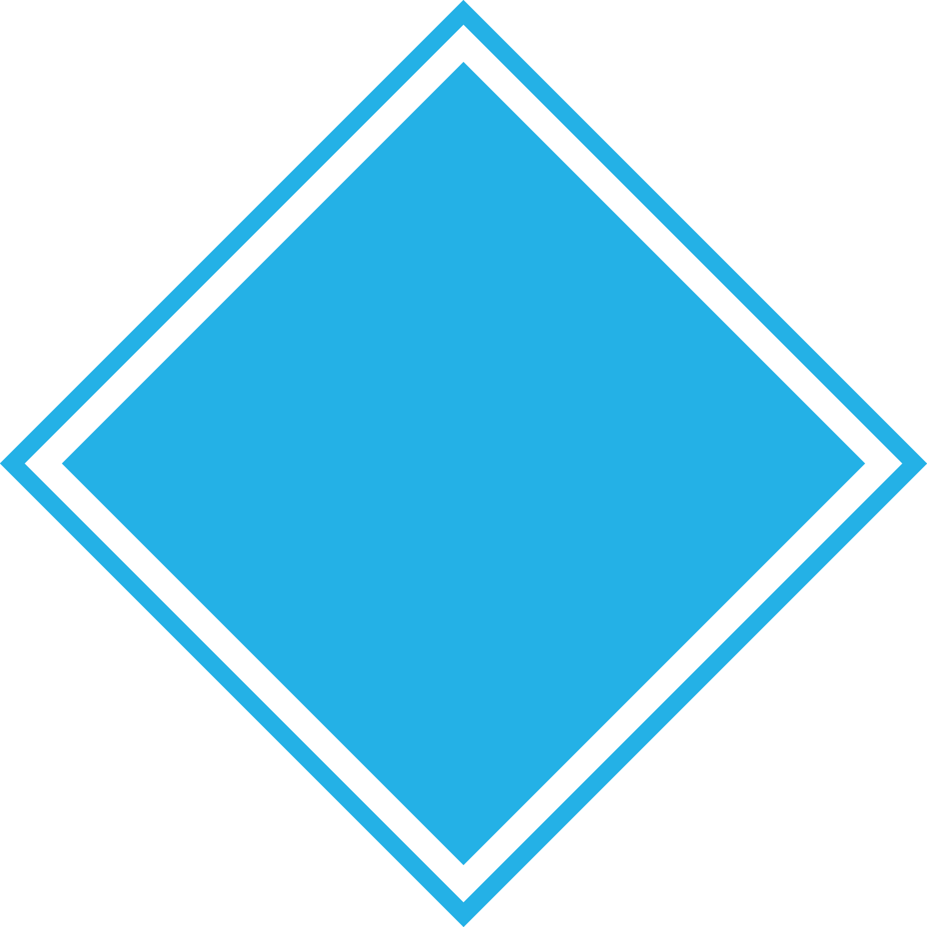 Cyan outlined diamond