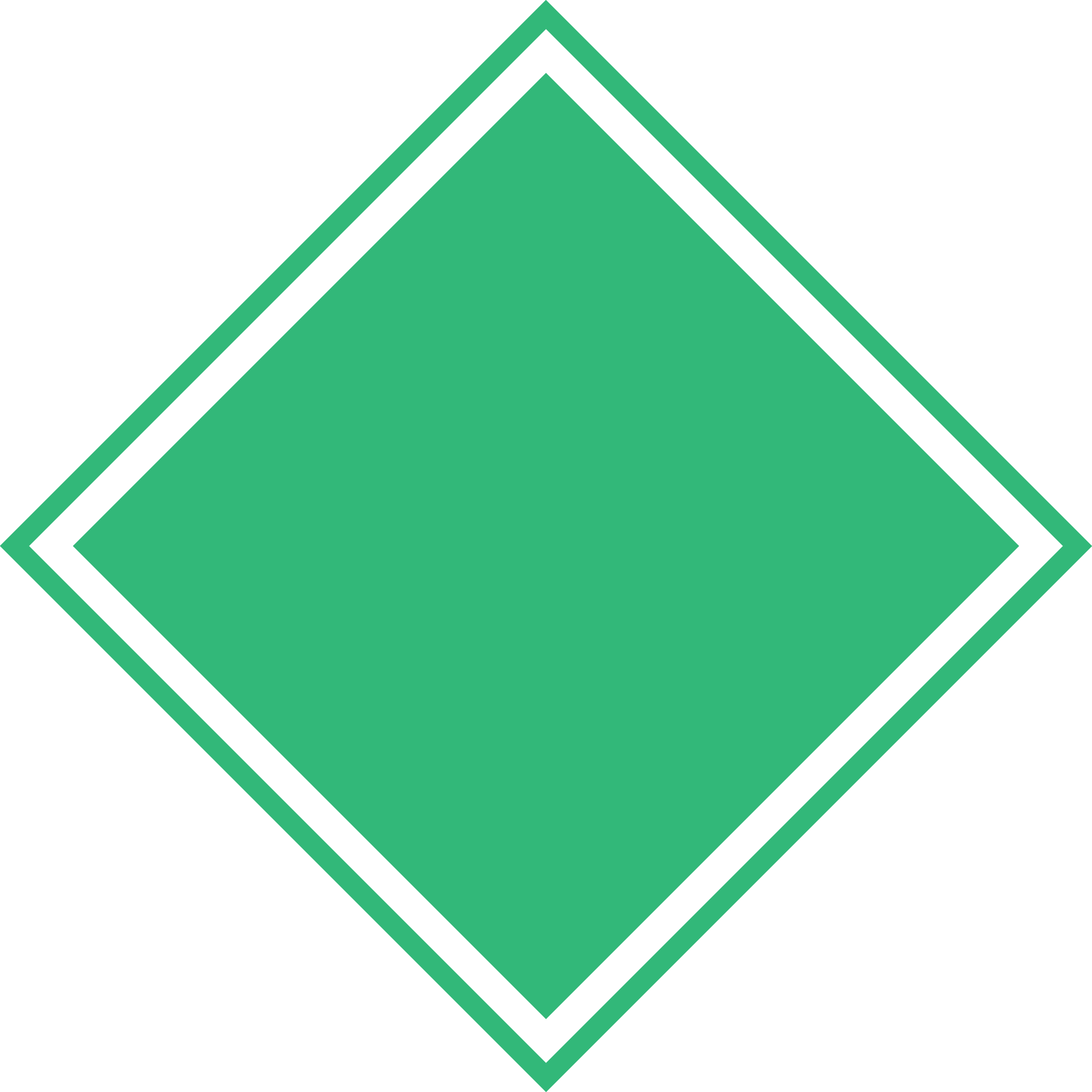 Green outlined diamond