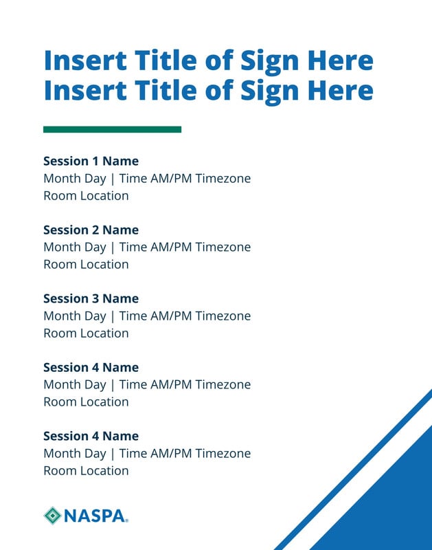 Sign - Session Schedule - 22x28 in Brand Template preview
