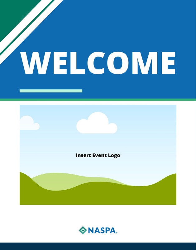 Sign - Welcome - Blue Header - 22x28 in Brand Template preview