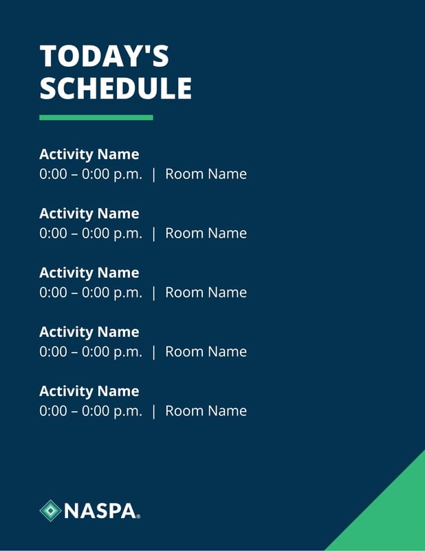 Tabletop Sign - Schedule at a Glance - 8.5x11 in Brand Template preview
