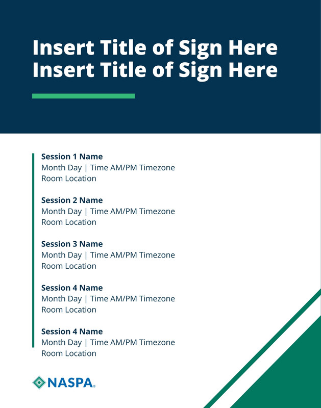 Sign - Session Schedule - Navy Header - 22x28 in Brand Template preview