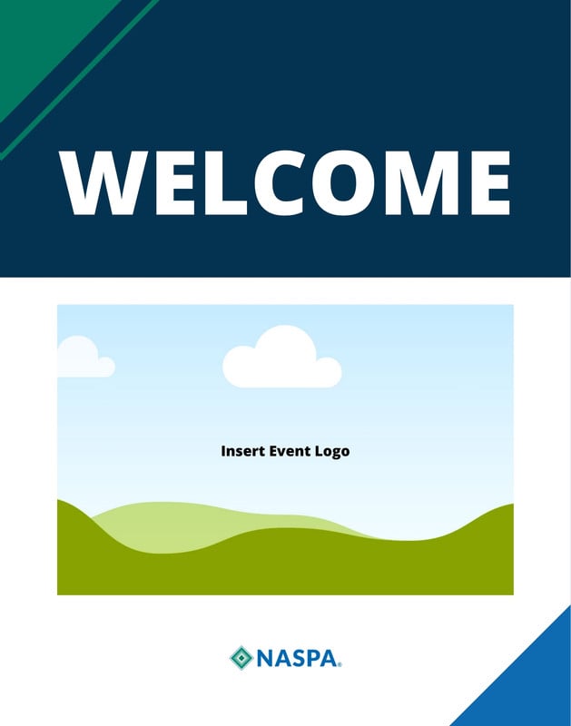 Sign - Welcome - Navy with Angled White Panel - 22x28 in Brand Template preview